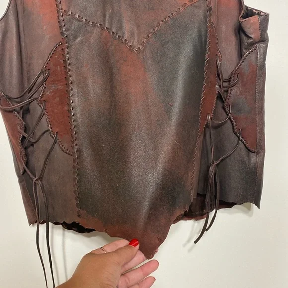 Tribe America Leather Vest in Antique Tan Color - Picture 12 of 15